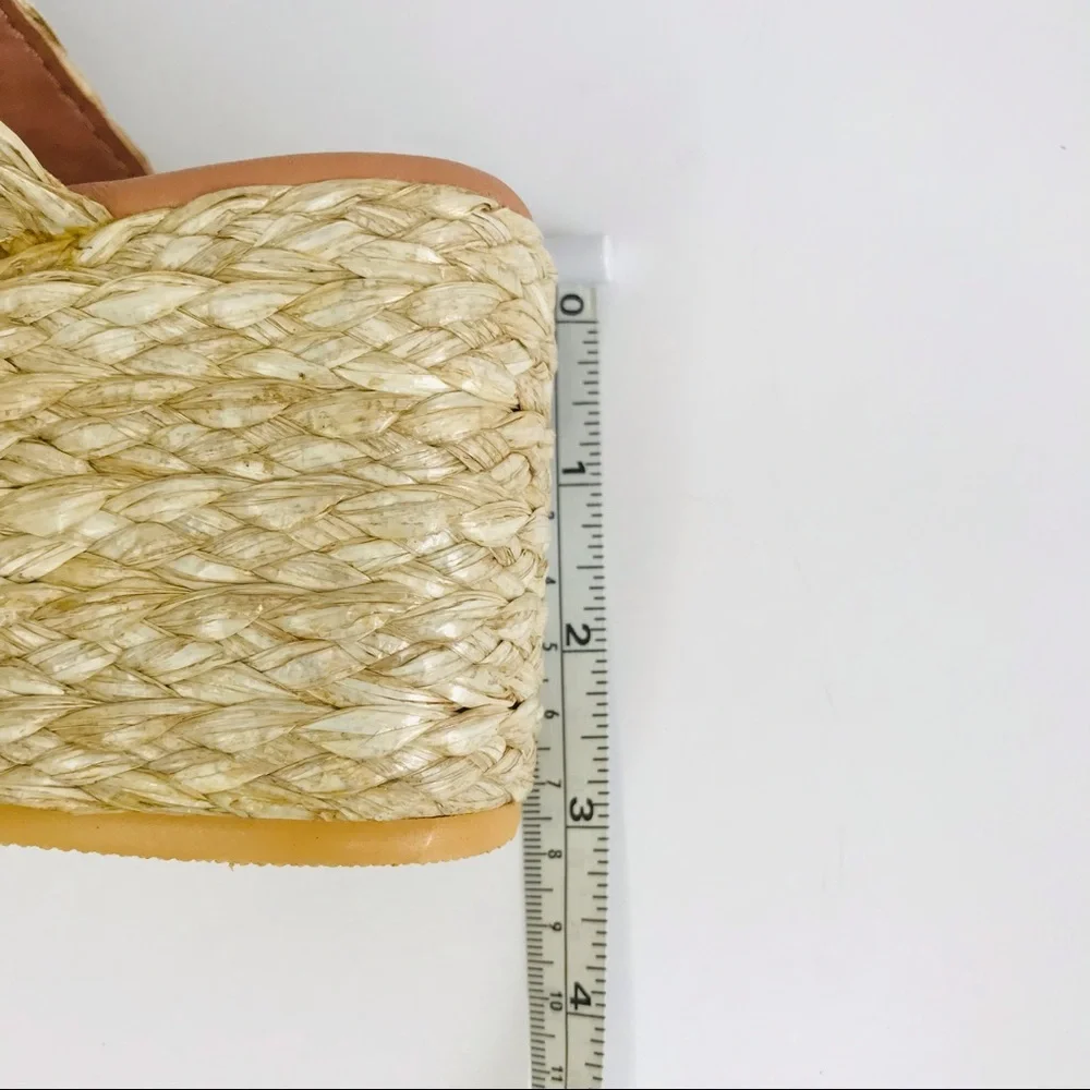 New! Matisse Oceanave Raffia Braided Straw Chunky Block Heel Platform Sandals - Picture 14 of 14